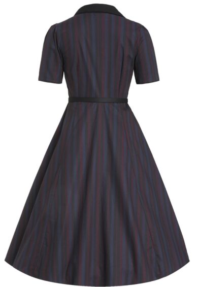 Penelope II Black & Brown Striped Shirt Dress – New In | Kitty Darling