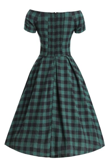 Lily Green & Black Check Swing Dress – New In | Kitty Darling