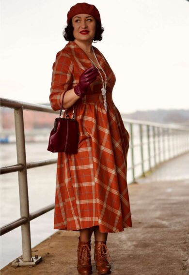 Tiffany Cayenne Tartan Coat Dress – Dresses | Kitty Darling