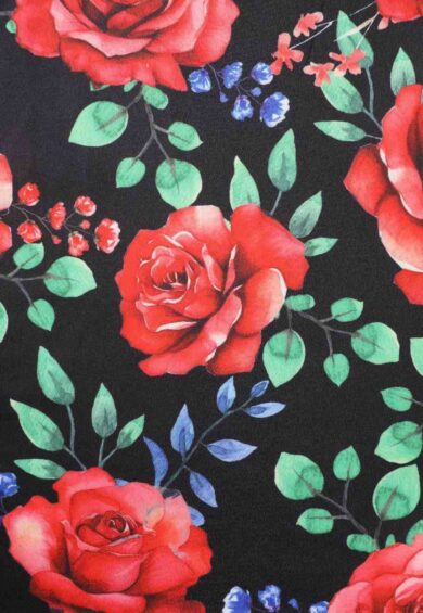 Aisley Black Red Digital Rose Pleated Midi Skirt – Skirts | Kitty Darling