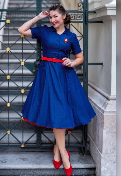 Penelope II Classic Denim Dress – Dresses | Kitty Darling