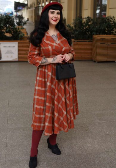 Tiffany Cayenne Tartan Coat Dress – Dresses | Kitty Darling