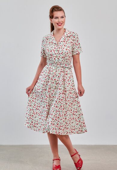 Cream Kate Cherry Dress – Dress | Kitty Darling