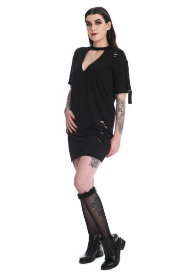 Black AGGIE DISTRESSED DRESS – New In | Kitty Darling