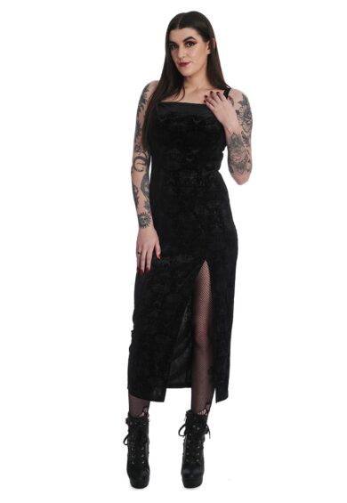 Black CHANDELIER SLIT DRESS – New In | Kitty Darling