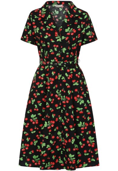 Black DARLA CHERRIES DRESS – New In | Kitty Darling