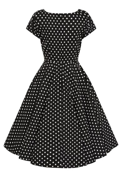 Black Lola polka dots swing dress – New In | Kitty Darling