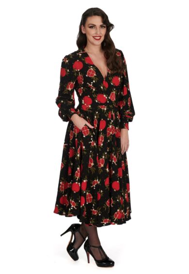 Black POMEGRANATE DRESS – New In | Kitty Darling