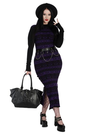 Black/Purple BAT BONE DRESS – New In | Kitty Darling