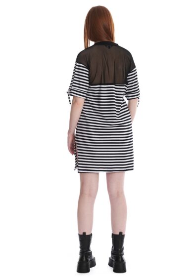 Black/White BELINDA STRIPED T-SHIRT DRESS – New In | Kitty Darling