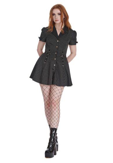 Black/White BLACK CORE BUTTON UP DRESS – New In | Kitty Darling