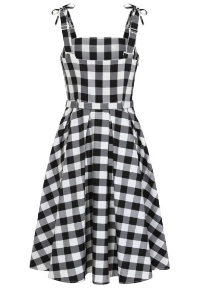 Black/White June gingham swing dress – New In | Kitty Darling
