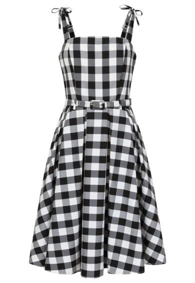 Black/White June gingham swing dress – New In | Kitty Darling