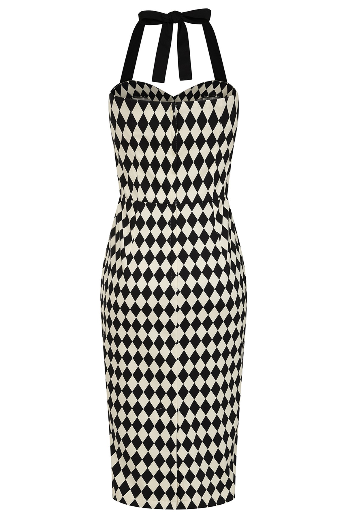 Black/White Rhona Harlequin Pencil dress 2 Black/White Rhona Harlequin Pencil dress - Image 2