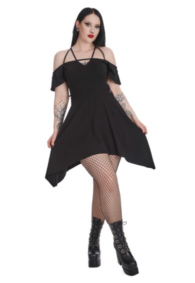 Black WITCHING YOUR THOUGHTS OFF SHOULDER DRESS – New In | Kitty Darling