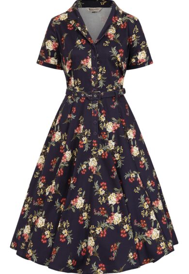 Blue Bella Romantic floral swing dress – New In | Kitty Darling