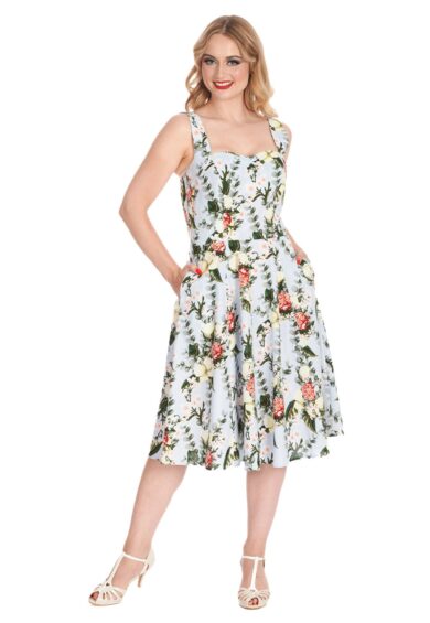 Blue BLOOM SWING HALTER DRESS – New In | Kitty Darling