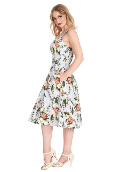 Blue BLOOM SWING HALTER DRESS – New In | Kitty Darling