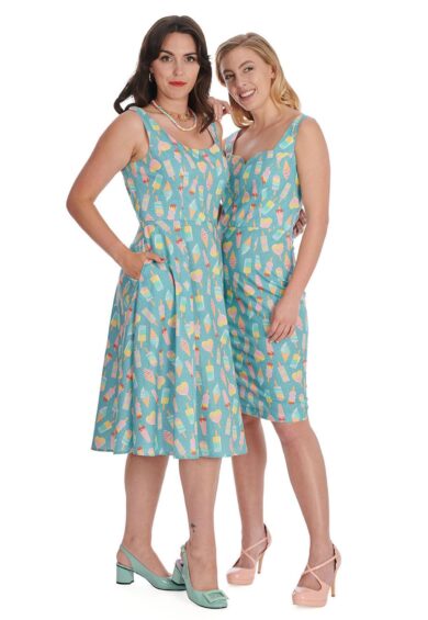 Blue ICE CREAM HEART BACK DRESS – New In | Kitty Darling