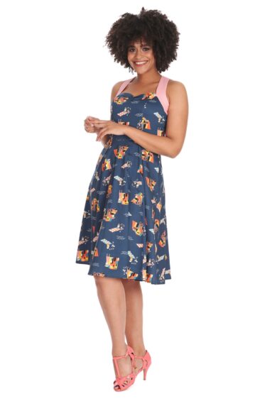 Blue PORTOFINO LIVING SWING DRESS – New In | Kitty Darling