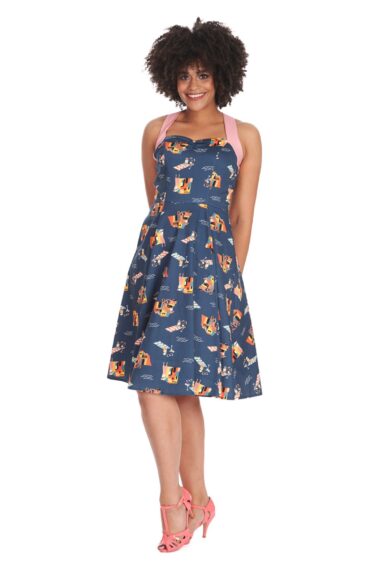 Blue PORTOFINO LIVING SWING DRESS – New In | Kitty Darling