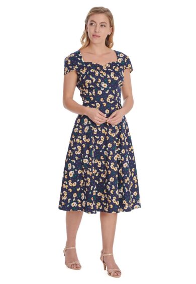 Blue WILDFLOWER FIT AND FLARE SKIRT – New In | Kitty Darling
