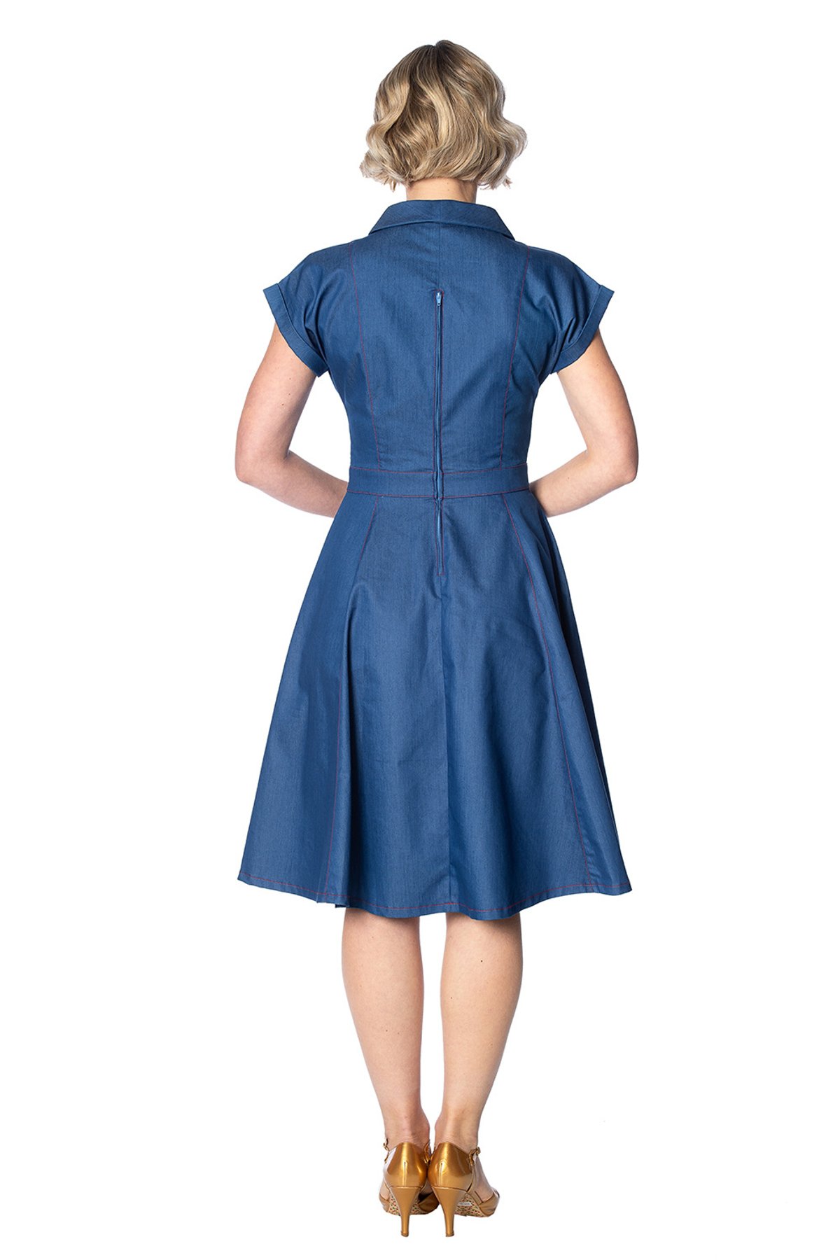 Chambray SEASIDE DINER 50S DRESS 3 Chambray SEASIDE DINER 50S DRESS - Image 3