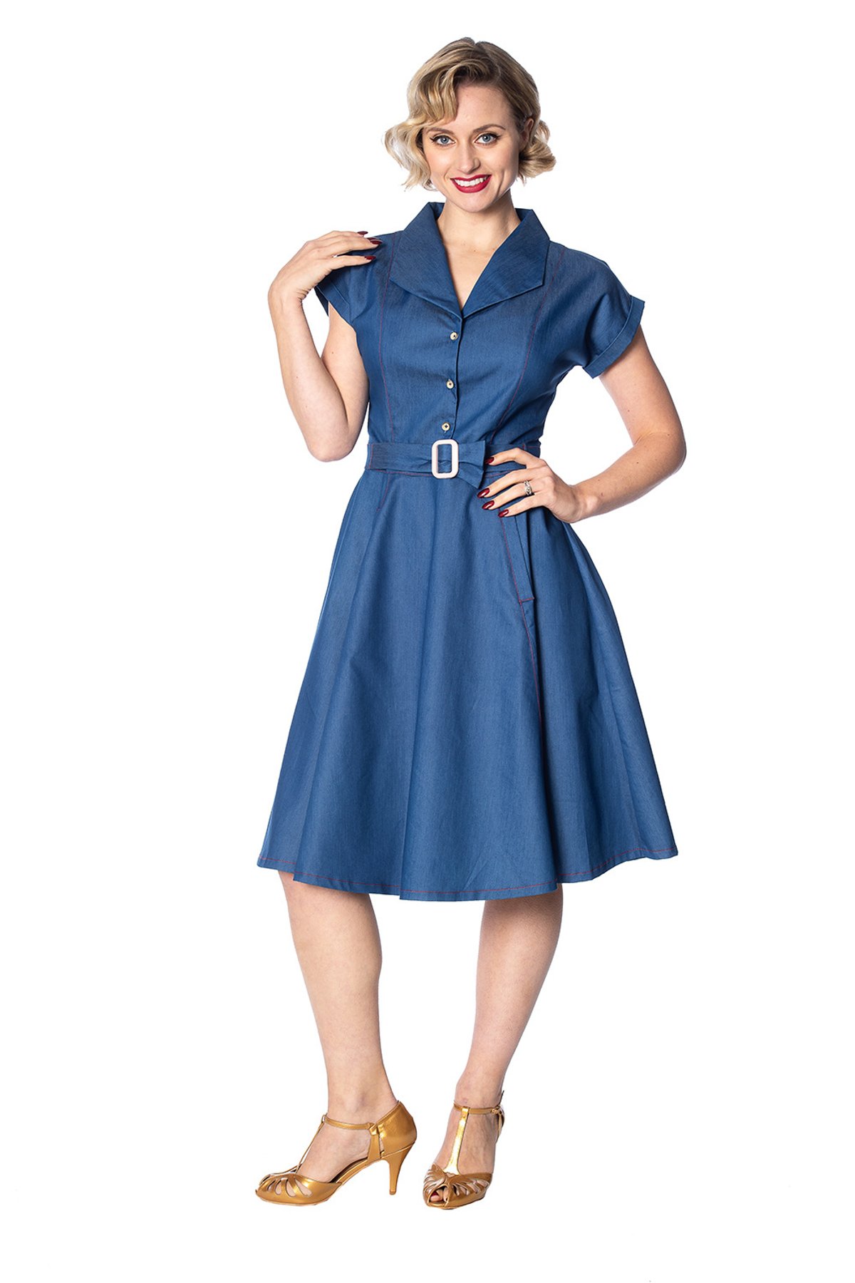 Chambray SEASIDE DINER 50S DRESS 1 Chambray SEASIDE DINER 50S DRESS