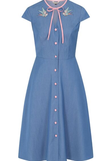 Denim MILLIE SWALLOWS DRESS – New In | Kitty Darling