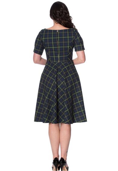 Green Check MRS CLAUS FIT AND FLARE DRESS – Dress | Kitty Darling