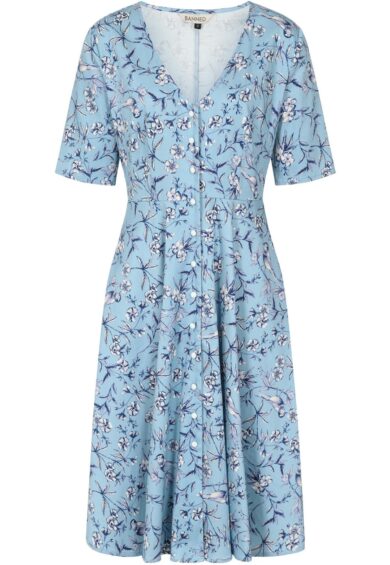 Light Blue Emilia toile swing dress – New In | Kitty Darling