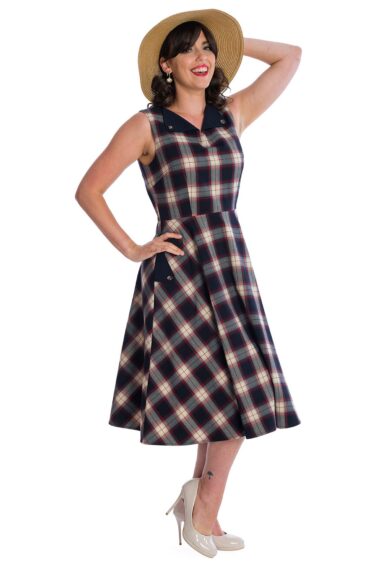 Navy SAIL DAY FIT AND FKARE DRESS – New In | Kitty Darling