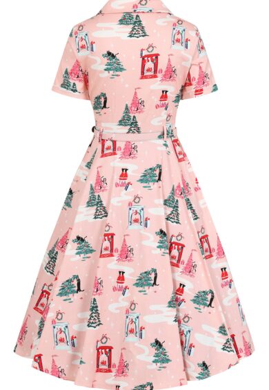 Pink Bella Puuurfect christmas swing dress – New In | Kitty Darling