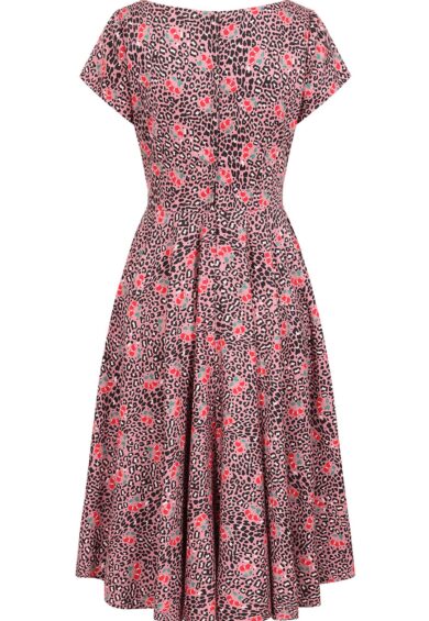 Pink Lola cherry leopard swing dress – New In | Kitty Darling