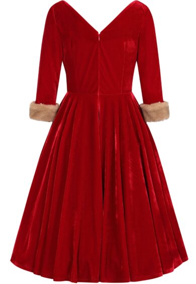 Red Nina Velvet swing dress – New In | Kitty Darling