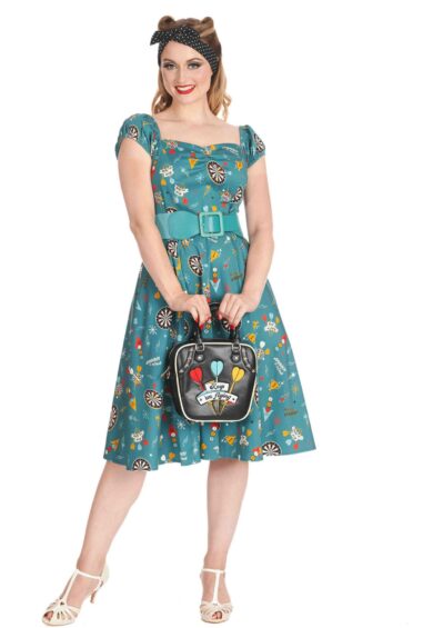 Teal KEEP EM FLYING SWING OFF SHOULDER DRESS – Dresses | Kitty Darling