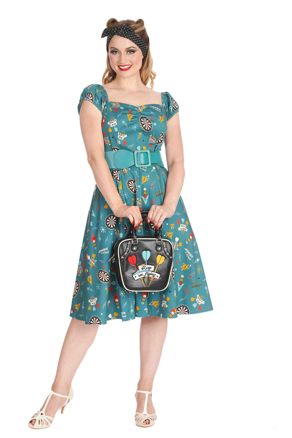 Teal KEEP EM FLYING SWING OFF SHOULDER DRESS 2 Teal KEEP EM FLYING SWING OFF SHOULDER DRESS - Image 2