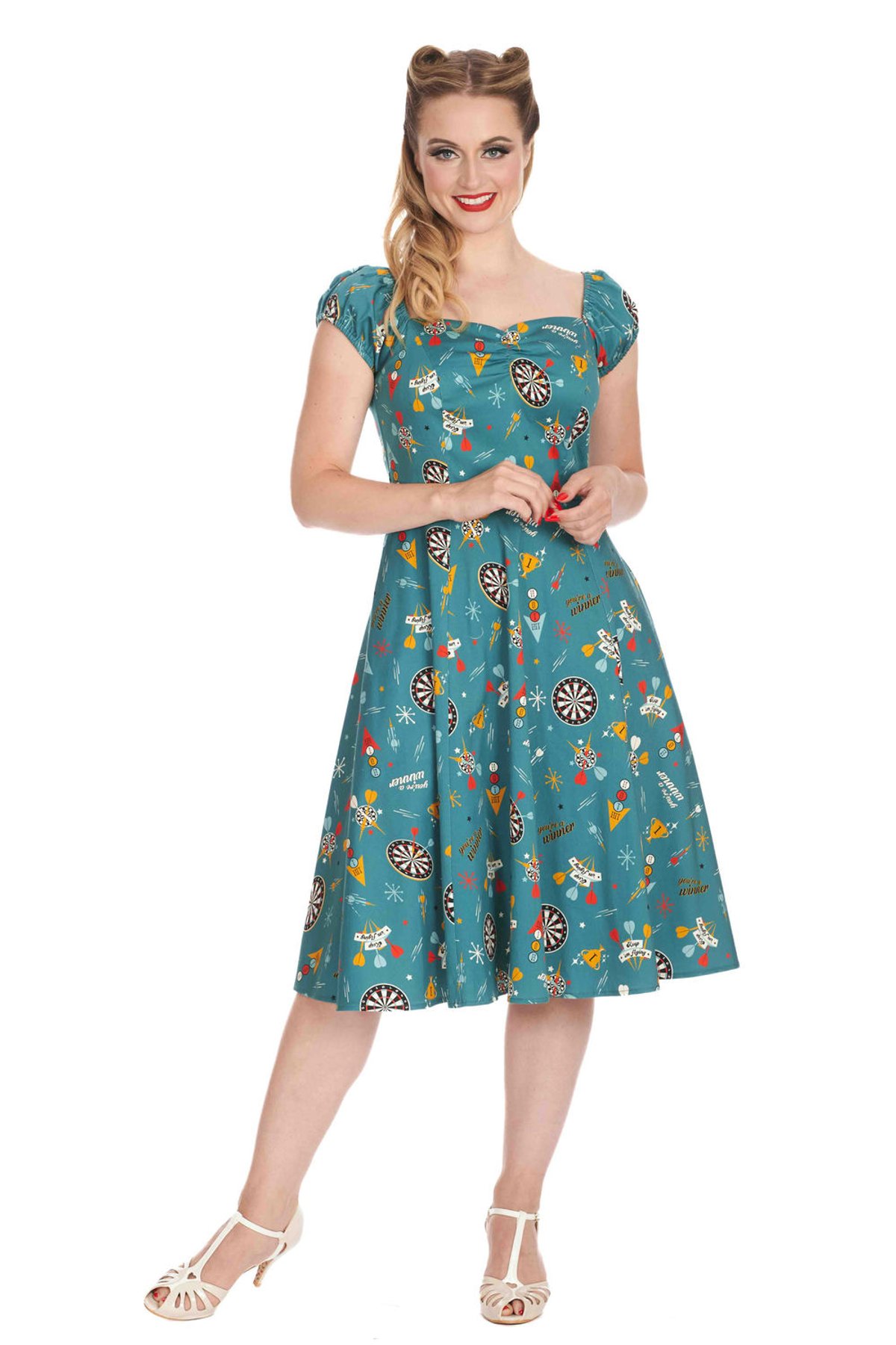 Teal KEEP EM FLYING SWING OFF SHOULDER DRESS 5 Teal KEEP EM FLYING SWING OFF SHOULDER DRESS - Image 5