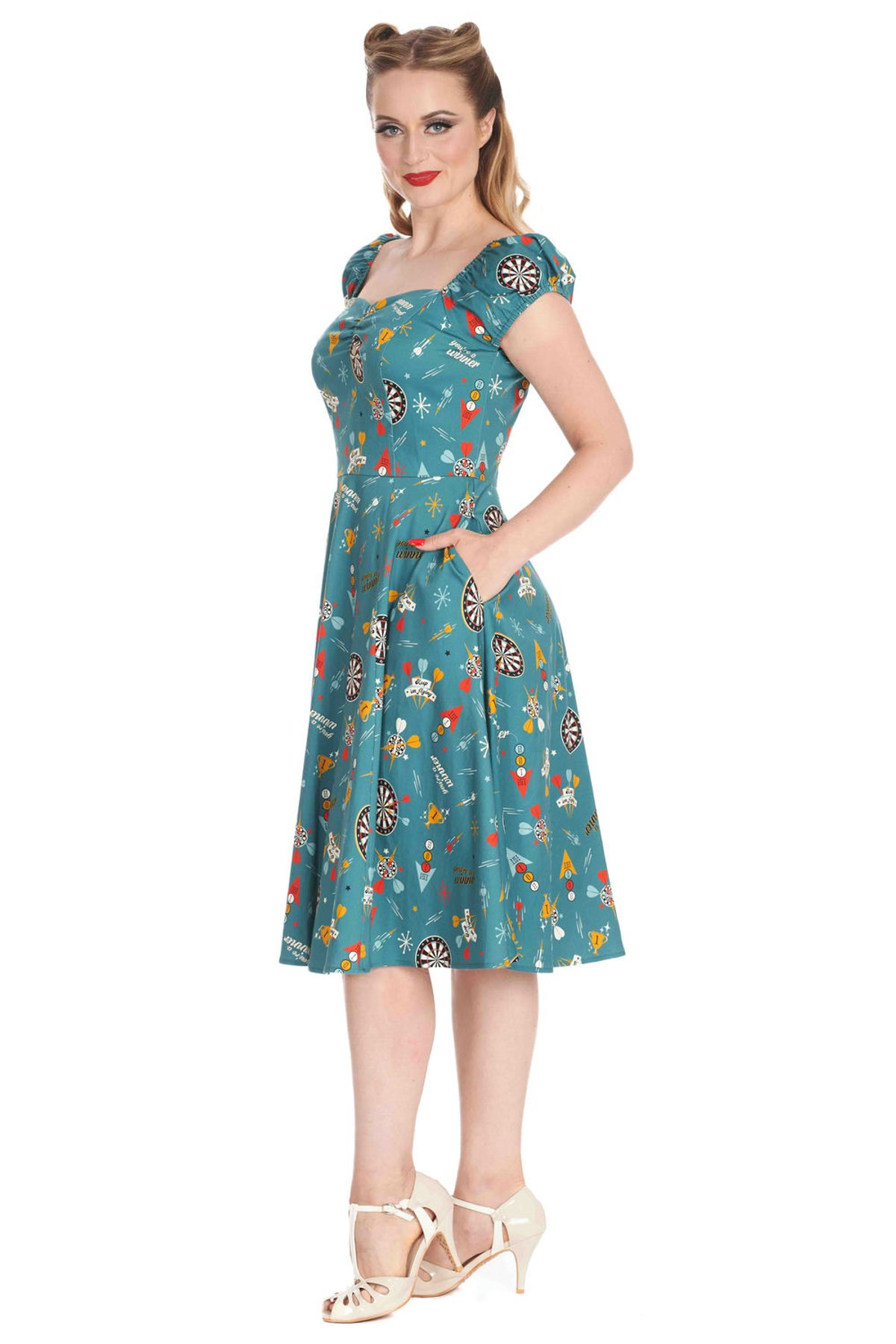 Teal KEEP EM FLYING SWING OFF SHOULDER DRESS 4 Teal KEEP EM FLYING SWING OFF SHOULDER DRESS - Image 4