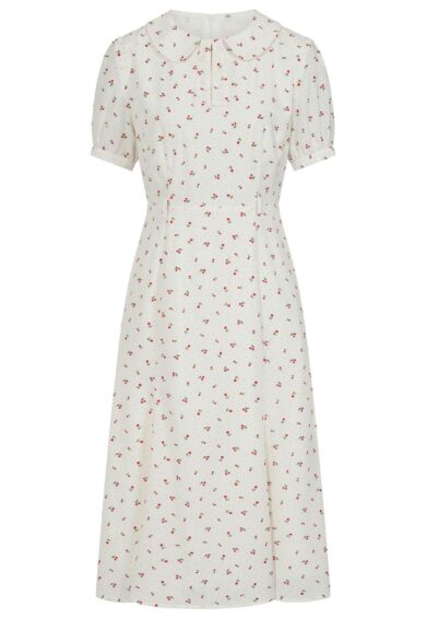 White LUCILLE CHERRY DRESS – New In | Kitty Darling
