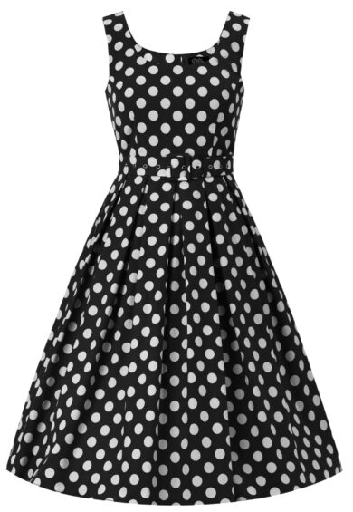 Amanda Black Polka Dot Dress – Dresses | Kitty Darling