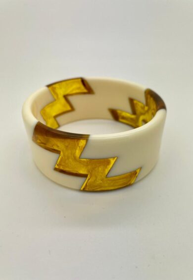 1950s Retro Rockabilly Acrylic ZigZag Bangle – New In | Kitty Darling