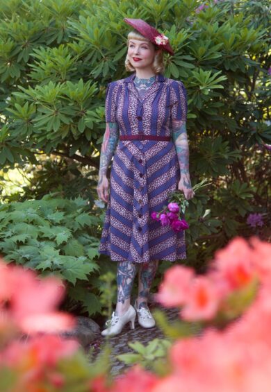 Charlene Shirtwaister Dress in Dotty Deco Print – New In | Kitty Darling