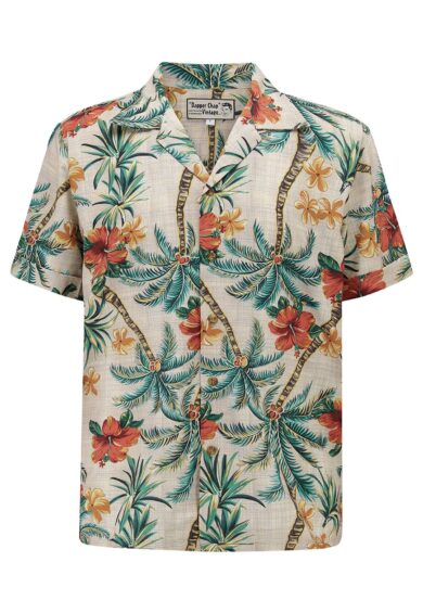 Mens Cooper Short Sleeved Casual Hawaiian Shirt In Tiki Palm Print. 1950s Sport Shirt – New In | Kitty Darling