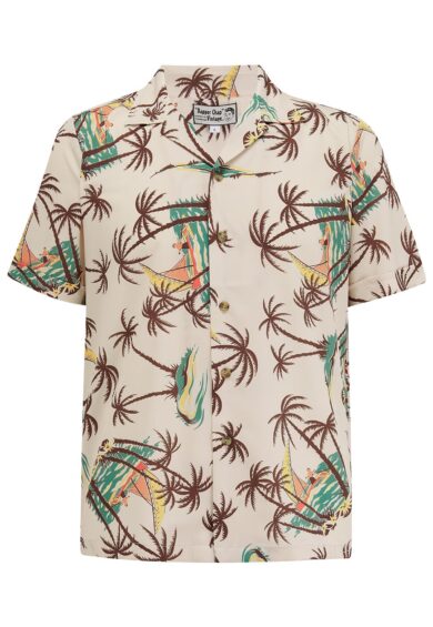 Mens Cooper Short Sleeved Casual Hawaiian Shirt In Tahiti Print.. 1950s Sport Shirt – Just Landed | Kitty Darling