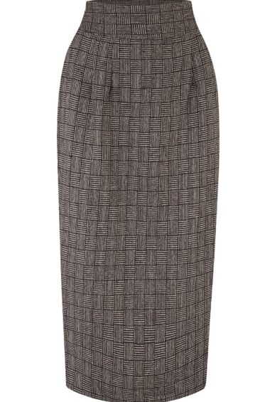 RnR Luxe Range Jitterbug Pencil Skirt with Kick-Pleat in Weave Check 100% Wool – New In | Kitty Darling