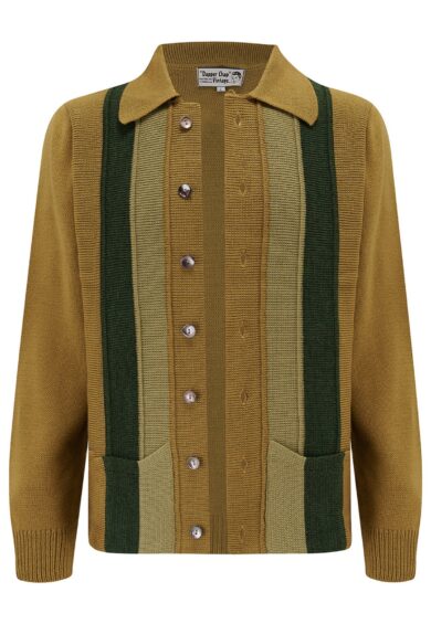 The Arthur Mens Button Front Knitted Shirt Cardigan With Pockets In Green.. 1950s Vintage Menswear – Just Landed | Kitty Darling