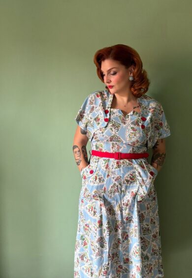 The Ayda 2pc Dress & Detachable Shrug Bolero Set In Pagoda Print – New In | Kitty Darling