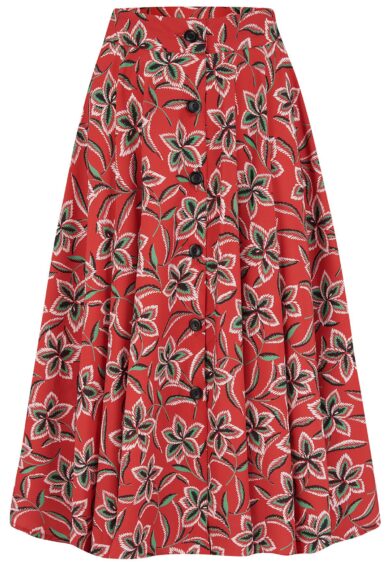 The Beverly Button Front Full Circle Skirt with Pockets in Carnival Print – New In | Kitty Darling