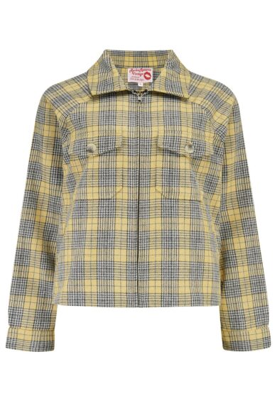 The Bobby Jacket in Soft Yellow Tartan 100% Wool Classic Rockabilly Style (Wool No.4) – Coats & Jackets | Kitty Darling